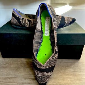 Rothy's The Point Women's Size 9.5 US Golden Shimmer Pointy Slip on Flat Shoes